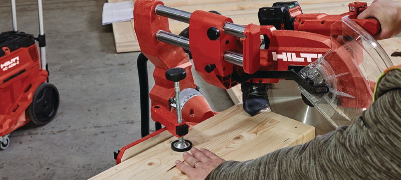 SM 60-22 Cordless miter saw Dual-bevel sliding compound miter saw with a cross cut capacity up to 100x355mm│4”x 13-3/4 (Nuron battery platform) Applications 1