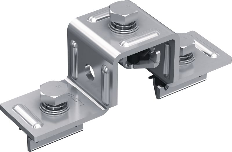 MT-CC-40/50 FL Pre-assembled U-Fitting Clamp with pre-assembled Fast-Lock nut and bolt for channel-to-channel cross-connections with MT strut channel