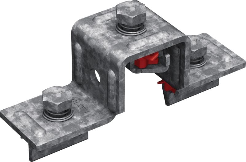 MT-CC-40/50 FL OC Pre-assembled U-Fitting Clamp with pre-assembled Fast-Lock nut and bolt for channel-to-channel cross-connections with MT strut channel, for outdoor use with low pollution