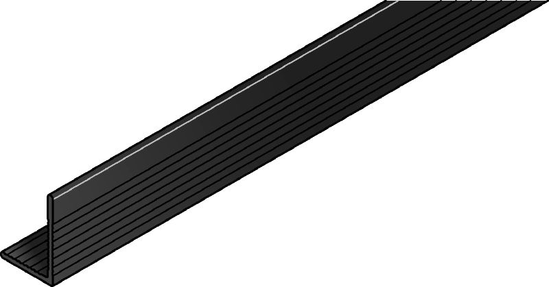 Rail MFT-L Rail en forme de L anodisé en noir pour l'assemblage de sous-structures de panneaux de façades verticales et horizontales