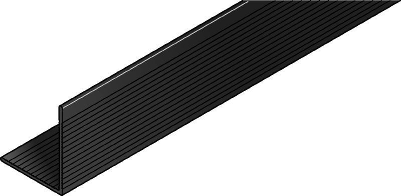 Rail MFT-L Rail en forme de L anodisé en noir pour l'assemblage de sous-structures de panneaux de façades verticales et horizontales